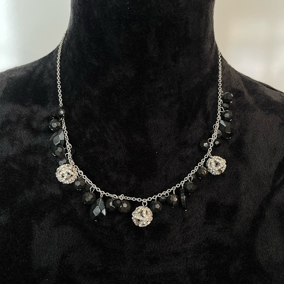 3 For $20! Stylish Black and Silver Toned Beaded Necklace - Picture 1 of 4